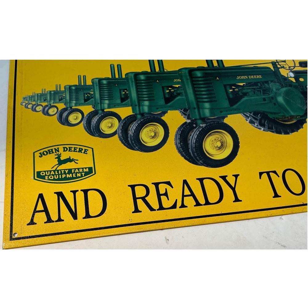 John Deere Vintage Style Metal Tin Sign A Series Tractors Farm Decor Yellow